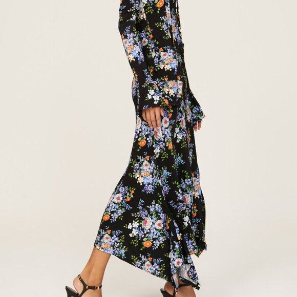 Paco Rabanne Black Floral Midi Dress, 34 - Picture 5 of 15